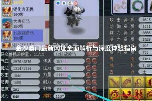 金沙澳门最新网址全面解析与深度体验指南